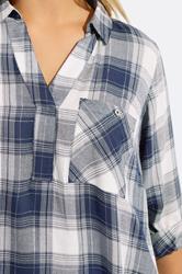 YOURS Plus Size Navy Blue Check Overhead Shirt | Yours Clothing 4