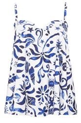 YOURS Plus Size White Abstract Floral Print Tankini Top | Yours Clothing 9