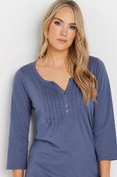 LTS Tall 2 PACK Light Pink & Blue Cotton Henley Tops | Long Tall Sally 7