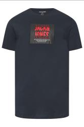 JACK & JONES Big & Tall 3 PACK Blue Branded Logo Print T-Shirts | BadRhino 5