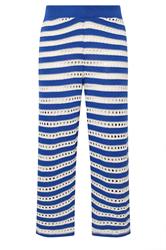 LIMITED COLLECTION Curve Blue & White Stripe Crochet Wide Leg Trousers