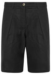 PixieGirl Petite Black Linen Bermuda Shorts