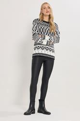 LTS Tall Black & White Fairisle Jumper | Long Tall Sally 1
