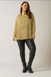 EVANS Plus Size Green Zebra Burnout Shirt | Yours Clothing 2