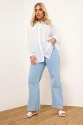 YOURS Plus Size White Embroidered Shirt | Yours Clothing 1