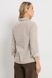 LTS Tall Women's Chocolate Brown & White Stripe Cotton Shirt | Long Tall Sally 4