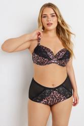 YOURS Plus Size Natural Brown Leopard Print Satin Briefs | Yours Clothing 1