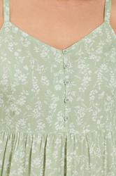 YOURS Plus Size Sage Green Ditsy Floral Strappy Sundress | Yours Clothing 6
