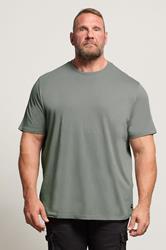 JACK & JONES Big & Tall Sage Grey Jenoa Crew T-Shirt | BadRhino 3