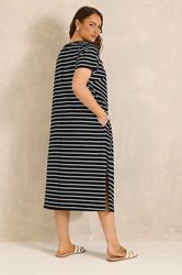 EVANS Plus Size 2 Pack Black & Khaki Green Cotton Dresses | Evans 5