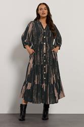 EVANS Plus Size Black Premium Smudge Print Tiered Maxi Dress | Evans 2