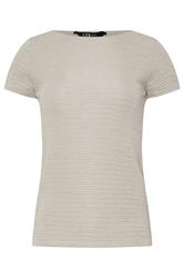LTS Tall Ivory White Textured Slash Neck Top