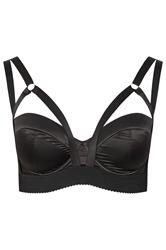 PLAYFUL PROMISES Black Candace Balcony Underwired Bra | Yours Clothing 7