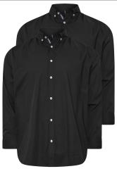 BadRhino Big & Tall 2 PACK Black Long Sleeve Poplin Shirts