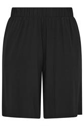 YOURS Curve Black Pull on Jersey Shorts