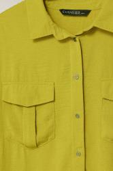 EVANS Plus Size Chartreuse Green Long Sleeve Utility Shirt | Evans  6