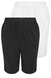 YOURSET 2 PACK Curve Black & White Cool Cotton Shorts