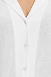YOURS Plus Size White Linen Shirt | Yours Clothing 4