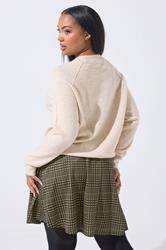 LIMITED COLLECTION Plus Size Brown Check Pleated Skirt | Yours Clothing 4