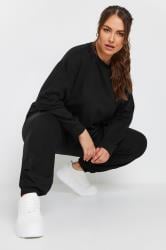 YOURS Plus Size Black Long Sleeve Crew Neck Sweatshirt | Yours Clothing 3