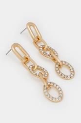Gold Tone Diamante Disk Huggie Earrings | Yours Clothing 4
