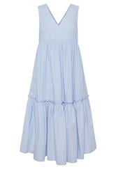 PixieGirl Petite Light Blue Cotton Frill Tiered Midi Dress