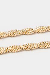 Gold Tone Twisted Rope Chain Necklace | Yours Clothing 2