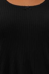 YOURS Plus Size Black Ribbed Tunic Mini Dress | Yours Clothing 5