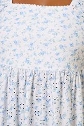 YOURS Plus Size White Floral Broderie Anglaise Peplum Top | Yours Clothing 5