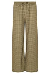 M&Co Petite Chocolate Brown Check Wide Leg Trousers