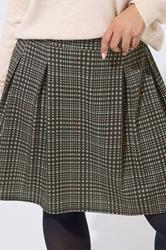 LIMITED COLLECTION Plus Size Brown Check Pleated Skirt | Yours Clothing 5