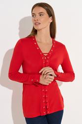 STAR Red Lace Up Eyelet Top | StarByJM 3