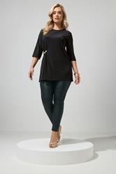 YOURS LONDON Plus Size Black Buckle Detail Top | Yours Clothing 1