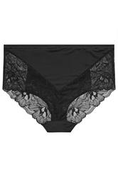 YOURS Plus Size Black Microfibre Lace Full Briefs | Yours Clothing 6