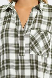 YOURS Plus Size Green Check Overhead Shirt | Yours Clothing 4