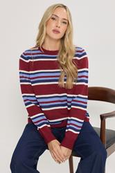 LTS Tall Red Knitted Stripe Jumper | Long Tall Sally 3