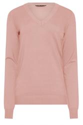 LTS Tall Light Pink Knit V-Neck Jumper