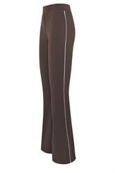 LTS Tall Chocolate Brown Striped Kick Flare Leggings