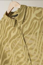 EVANS Plus Size Green Zebra Burnout Shirt | Yours Clothing 7