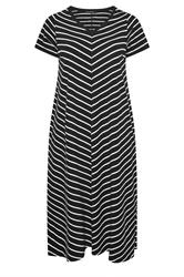 EVANS Plus Size 2 Pack Black & Khaki Green Cotton Dresses | Evans 8