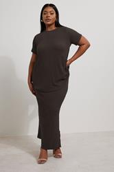 YOURS Plus Size Chocolate Brown Textured Swing Top | Yours Clothing 2