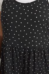 YOURS Plus Size Black Polka Dot Textured Jumpsuit | Yours Clothing 4