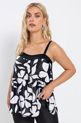YOURS Curve Plus Size Black High Waist Swim Shorts | Yours Clothing  1