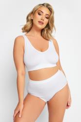 YOURS Plus Size White Seamless Non-Padded Non-Wired Bralette | Yours Clothing 1