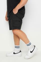 BadRhino Big & Tall Black Crinkle Nylon Cargo Shorts | BadRhino 1