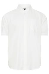 BadRhino Big & Tall Premium White Short Sleeve Oxford Cotton Shirt