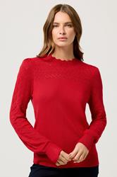M&Co Red Pointelle Sleeve Jumper | M&Co 2