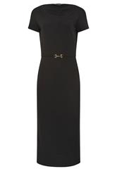 LTS Tall Black Midi Buckle Dress 5
