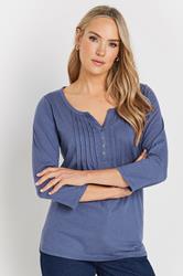LTS Tall 2 PACK Light Pink & Blue Cotton Henley Tops | Long Tall Sally 2