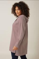 EVANS Plus Size Pink Luxe Drawstring Hoodie | Evans 2